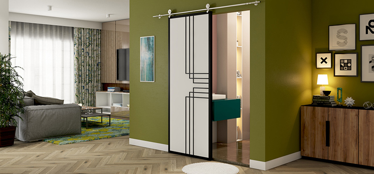 sliding bathroom door installation in Ladera Heights
